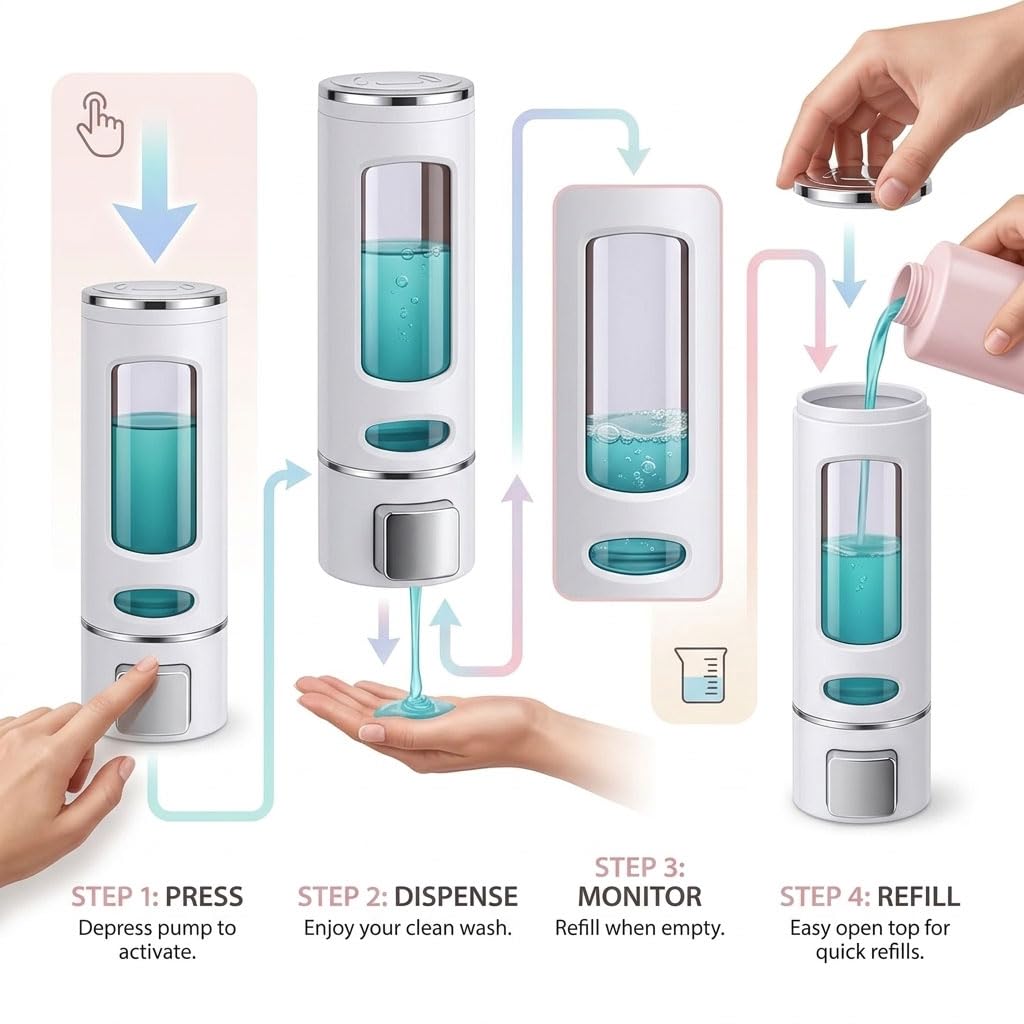 Premium Wall Mounted Soap Dispenser 400ml for Kitchen & Bathroom
