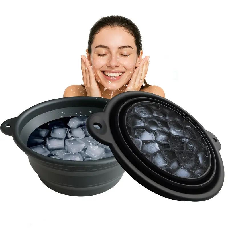 Silicone Face Ice Bath Bowl with Ice Mold Tray